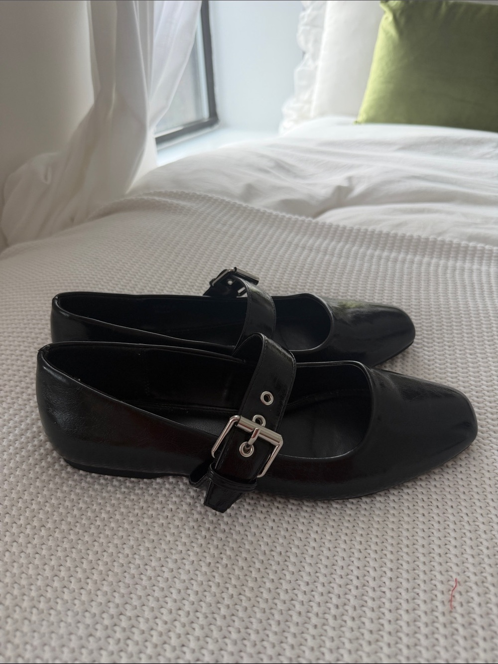 Dolce Vita Black Patent Mary Jane Flats with Buckle